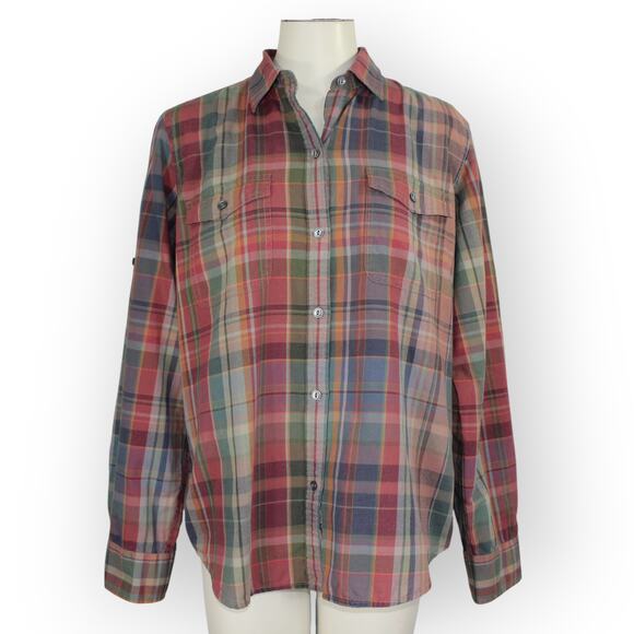 Sweater+Shirt LAUREN RalphLauren Merino-Angora Cable RollTab Plaid - Picture 10 of 13